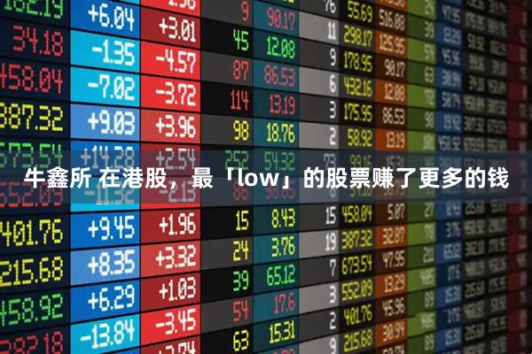 牛鑫所 在港股，最「low」的股票赚了更多的钱