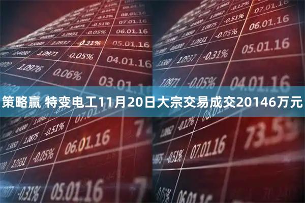 策略赢 特变电工11月20日大宗交易成交20146万元